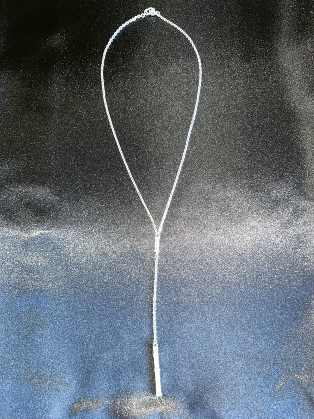 Oradina’s Jewelers Elegant White Sapphire & Sterling Silver 19 Inch Necklace